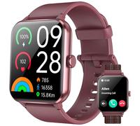 IOWODO Montre Connectée Femme Homme, Appel Bluetooth, Écran 1.85" à LCD, Notifications Réseaux Sociaux, Cardiofréquence/Oxymètre/Analyse Sommeil, 100+ Modes Sports, pour Android& iOS(Violete)