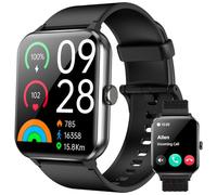 IOWODO Montre Connectée Femme Homme,Smartwatch, 100+ Modes Sports, Appel Bluetooth, Écran 1.85", Cardiofréquence/Oxymètre/Analyse Sommeil, Montre Connectée pour Android/iOS (Noire)
