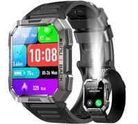 IOWODO Montre Connectée Homme, Appel Bluetooth, Écran 1.39" TFT, Moniteur Cardiofréquence/SPO2, Analyse Sommeil, 100 Modes de Sport,pour Android/iOS (Noire)