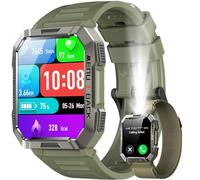 IOWODO Montre Connectée Homme, Appel Bluetooth, Écran 1.39" TFT, Moniteur Cardiofréquence/SPO2, Analyse Sommeil, 100 Modes de Sport,pour Android/iOS (Verte)
