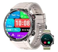 IOWODO Montre Connectée Homme avec Appel Bluetooth, Montre Appel, Écran 1.39" TFT, Moniteur Cardiofréquence/SPO2, Analyse Sommeil, 100 Modes de Sport,pour Android/iOS (Gris)