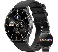 IOWODO Montre Connectée Homme Femme 2025, (Ronde AMOLED 1,43 ") | Appels Bluetooth + Batterie 380 mAh (7 Jours) | Étanchéité IP68 | 100+ Modes Sportifs | 24/7 Pulsations + SpO2 + Analyse du Sommeil