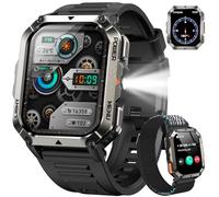 IOWODO Montre Connectée Homme Femme W70pro, Illumination,Batterie 900 mAh, Écran Tacile 2.01" TFT, Appel Bluetooth, Cardiofréquence/SPO2, Analyse Sommeil, 100+ Modes Sport,pour Android/iOS (Noire)