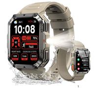 IOWODO Montre Connectée Homme Militaire d’Appels Bluetooth Assistant Vocal 2.01'' HD Smartwatch Sport Étanche Résistant aux Chutes