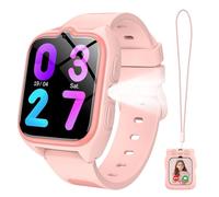 IOWODO Montre Connectée Enfants 4G Wi-FI, GPS, SOS, Enfant Écran HD de 1,83 Pouces, Appels, Appels Vidéo, Chat Vocal, Whatsapp, Étanche IP68, Mode École, Podomètre, Réveil (Rose)