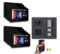 IP 2-fils BUS Interphone-portier MFH Anthracite : 7 pouces noir : Boîte d'encastrement Couleur du moniteur : 7 pouces noir Montage : boîte d'encastrement