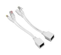 IP Camera 12V POE Splitter Adapter Waterproof Easy Install Male & Female White