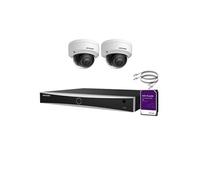IP-Kit 2x Caméra 8MP IR / Essential Serie - 2x DS-2CD2183G0-IU Caméra Dôme Audio IR Standard 30m - enregistreur NVR DS-7604NXI-K1/4P 4 canaux -