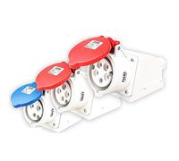 IP44 Prise et prise murale 4 broches 32 A industriels étanches Rouge