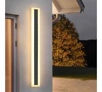 IP65 Etanche Applique Murale Exterieur Solaire Lampe Murale 3000K/4000K/6000K Aluminium LED Éclairage Mural Blanc Froid Économie D'énergie Veilleuse pour Hall D'Entrée Balcon (Lumière Chaud,120cm)
