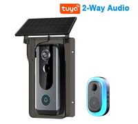 IP65 Tuya sonnette extérieure sans fil couverture solaire 1080P interphone vidéo 2 voies Audio détection de mouvement judas porte caméra Wifi cloche Set 2