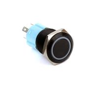 IP67 19mm Momentary Self locking Power Switch Ring LED lighted Black Metal push button swithes NWPNLXEA(Yellow LED,3V)