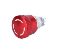 IP67 Push Button Switch 16MM/19MM/22MM Red Mushroom Head Self-Locking 1NO1NC Emergency Stop NWPNLXEA(16MM)