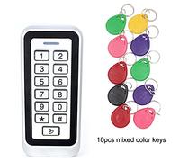 IP67 Rétro-éclairage imperméable RFID Métal Porte Access Control Reader Clavier 1000 utilisateurs 125kHz EM Système d'ouverture de porte la carte Kit d'automatisation de portail(AC 10pc color key)