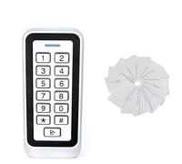 IP67 Rétro-éclairage imperméable RFID Métal Porte Access Control Reader Clavier 1000 utilisateurs 125kHz EM Système d'ouverture de porte la carte Kit d'automatisation de portail(AC 10pc ID card)