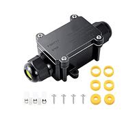 IP68 Boîte de Dérivation Etanche, Boite Électrique avec 2 Câble M20 Gland connecteur de fil de plastique Boîte de jonction pour câble de diamètre 5-15 mm, Noir
