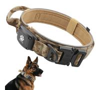 IP68 Collier étanche pour chien AirTag, poignée de contrôle tactique militaire confortable, boucle en métal et réfléchissant, collier GPS pour chien Apple Air Tag pour chiens de taille moyenne à