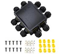 IP68 Waterproof Junction Box Outdoor 10Way 10 Cable M25 Gland Wire Connector, Extension Electrical Cable Protector