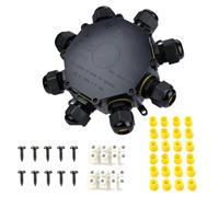 IP68 Waterproof Junction Box Outdoor, 8Way M25 Gland Wire Connector Extension Electrical Cable Project Protector