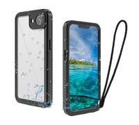 IP68CASE Coque pour iPhone 16E étanche et résistante aux chocs avec protecteur d'appareil photo et protecteur d'écran intégré pour iPhone 16e - Coque intégrale transparente pour iPhone 16e - Noir