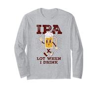 IPA Lot Mug à bière rétro Inscription When I Drink Manche Longue