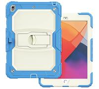 iPad 10.2 2019/iPad 8 10.2 2020 avec Support, Durable, Hybride, Choc, résistant, étui de Protection en Silicone pour Trois Couches comprimés pour Enfants (Poudre colorée)