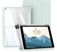 iPad 9th/8th/7th Generation 10.2 Inch Case (2021/2020/2019) Case with Pencil Stand and Clear Hard Back Cover for iPad 9/8/7 Auto Wake/Sleep,Light Green