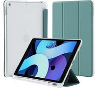 iPad 9th/8th/7th Generation 2021/2020/2019 Case with Pen Holder,Slim Lightweight Protective Cover Translucent TPU Back Cover Pouch for iPad 10.2 Inch,Midnight Green