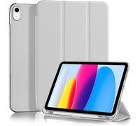 iPad A16 Case 11th Generation 2025,for iPad 10th Generation 10.9 inch 2022,with Pen Holder,Slim Lightweight Translucent Back Cover,Light Gray