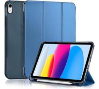 iPad A16 Case 11th Generation 2025,for iPad 10th Generation 10.9 inch 2022,with Pen Holder,Slim Lightweight Translucent Back Cover,Dark Blue