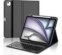 iPad Air 13 Inch Keyboard (M2 2024/M3 2025), French AZERTY Keyboard Case, Detachable Wireless Bluetooth Keyboard Case for iPad Air 13 Inch M2 2024/M3 2025, Black