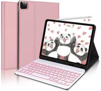 iPad Air 5 Keyboard, iPad Pro 11 Keyboard, iPad Air 4 Keyboard, Detachable White Bluetooth Wireless Connectivity AZERTY Keyboard for iPad Air 5th Generation 10.9, iPad Pro 11 2022/2021, Pink