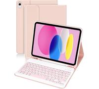 iPad Keyboard Case, Bluetooth Keyboard for iPad 10th Generation 10.9 Inch 2022 (A2696 / A2757 / A2777), Detachable Wireless Keyboard for iPad 10a Gene, Italian Layout - Pink