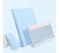 Ipad Pro 11 Pouces 3ème 2ème 1ère Génération 2021/2020/2018 Étui Clavier avec Souris et Clavier Bluetooth sans Fil Amovible, avec Porte-Crayon Slim Housse en Cuir Smart Cover