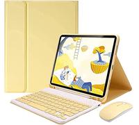 Ipad Pro 11 Pouces 3ème 2ème 1ère Génération 2021/2020/2018 Étui Clavier avec Souris et Clavier Bluetooth sans Fil Amovible, avec Porte-Crayon Slim Housse en Cuir Smart Cover