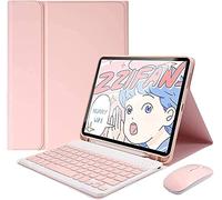 Ipad Pro 11 Pouces 3ème 2ème 1ère Génération 2021/2020/2018 Étui Clavier, avec Souris et Clavier Rétroéclairé Bluetooth sans Fil Détachable 7 Couleurs, avec Porte-Crayon Slim Leather Smart Cover