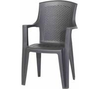 Ipae-Progarden Eden Chaise de jardin Dîner Assise dure Dossier dur Polypropylène (PP) Anthracite
