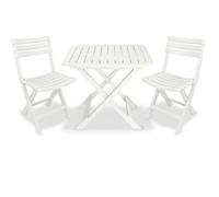 Ensemble Table Et 2 Chaises Camping Balcon - Blanc Blanc