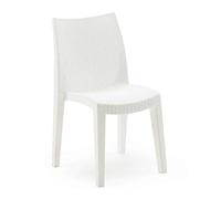 Ipae-Progarden Lady Fauteuil empilable, Blanc, 55 x 48 x 86 cm