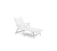 IPAE-Progarden Smeraldo Salon empilable en Plastique Blanc 72 x 189 x 96 cm