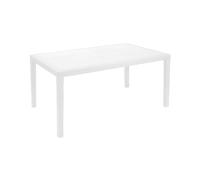 IPAE-PROGARDEN Table en polypropylène et Imitation rotin Blanc - Modèle Prince