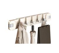 IPAGSEFWE Crochets muraux pliables, Crochet à ventouse mural porte-manteau pliant 5 crochets blanc gris 2 pièces(White,1PC)