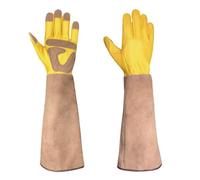 IPAGSEFWE Gants de jardinage, Gants de jardinage unisexes en caoutchouc vache, plusieurs tailles for le soin des épines Rose avec gantelets(L)