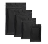 IPAGSEFWE Sachets Zip-Lock, Feuille d'Aluminium Mylar Ziplock Sachets Thermocollables Noir/Blanc Plusieurs Tailles 50/100, Noir - 10 x 15 cm, 50pcs, One Style