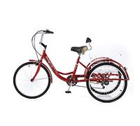 IPAGSEFWE Tricycle pour Adulte, Adult Tricycle 7 Speed 24 inch Wheels with Basket Stable Frame