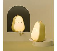 Ipalmay Adorable veilleuse en silicone en forme de poire - Veilleuse pour enfant rechargeable par USB en plastique ABS et polycarbonate - Décoration de chambre - 3 couleurs à intensité variable