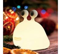 Ipalmay Veilleuse d'intérieur pour enfants,Lampes rechargeables par USB,Jolie veilleuse anti-limaces,Lampe de chevet ABS + PC pour l'allaitement, contrôle tactile et réglage de la minuterie,Gros yeux