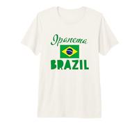 Ipanema Beach Rio avec Drapeau du Brésil T-Shirt Haut de Gamme