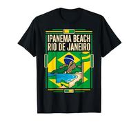 Ipanema Beach Rio de Janeiro Drapeau du Brésil Vintage Art T-Shirt