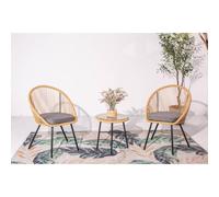 Salon de jardin polyethylene beige 3 pieces 45 x 45.0 x 45.0 2 personnes